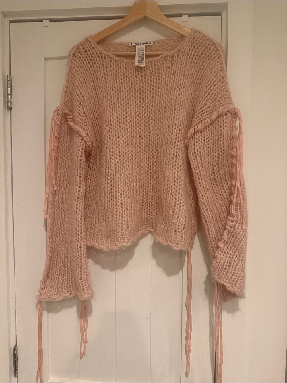 Acne studios cropped whipstitched knit sweater